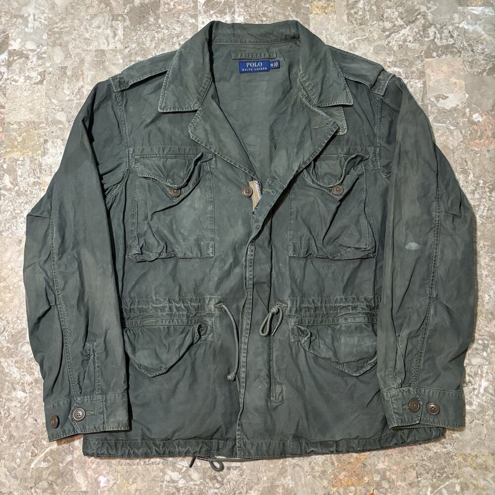 Polo Ralph Lauren Jacket Mens 2XL Green M51 Military USRL Cotton Twill